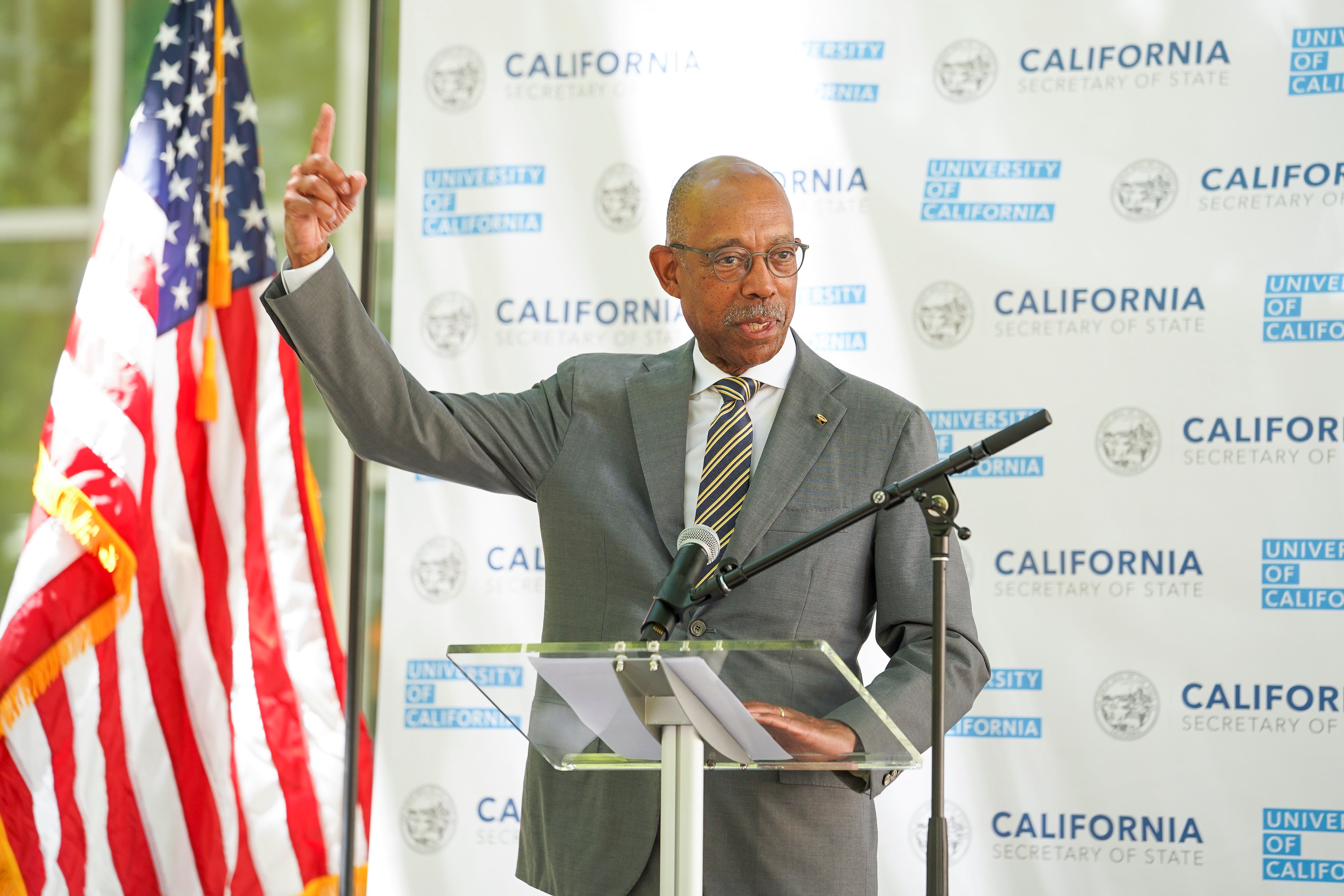 President Drake at the lectern
