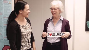 Brenda Eskenazi with colleague