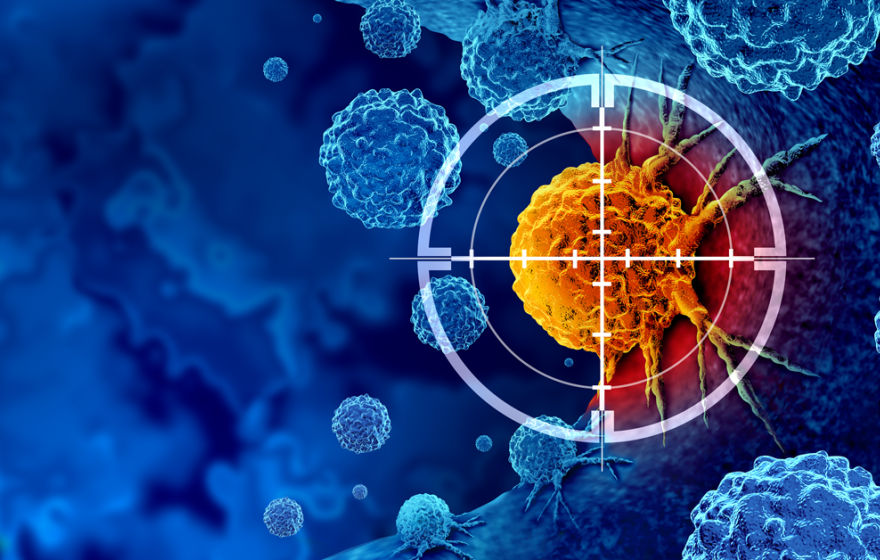 3D rendering of cancer detection screening as a treatment for malignant cells with a biopsy