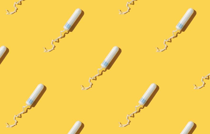 Tampons on a yellow background